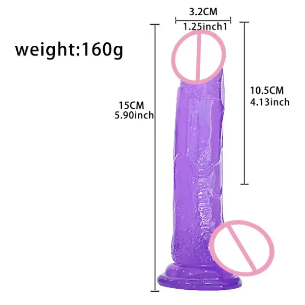 Realistic clear TPE dildo with vibrant colors for intimate play